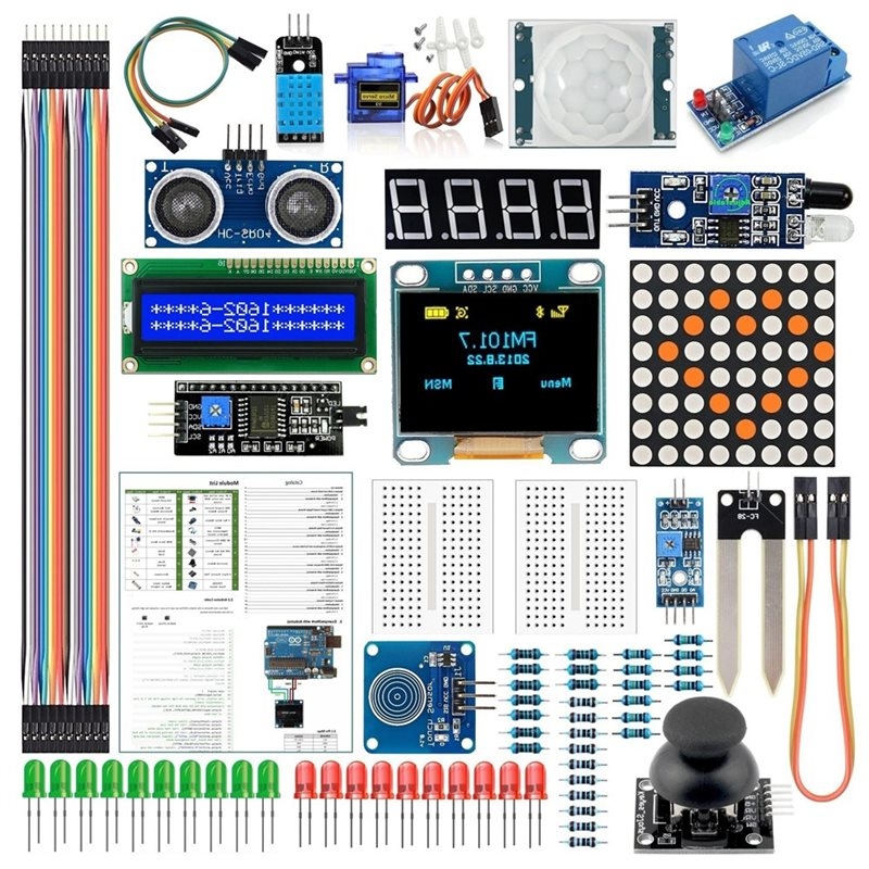 Arduino Uno Starter Kit - Электронный DIY-набор T23C с 1,96-дюймовым дисплеем