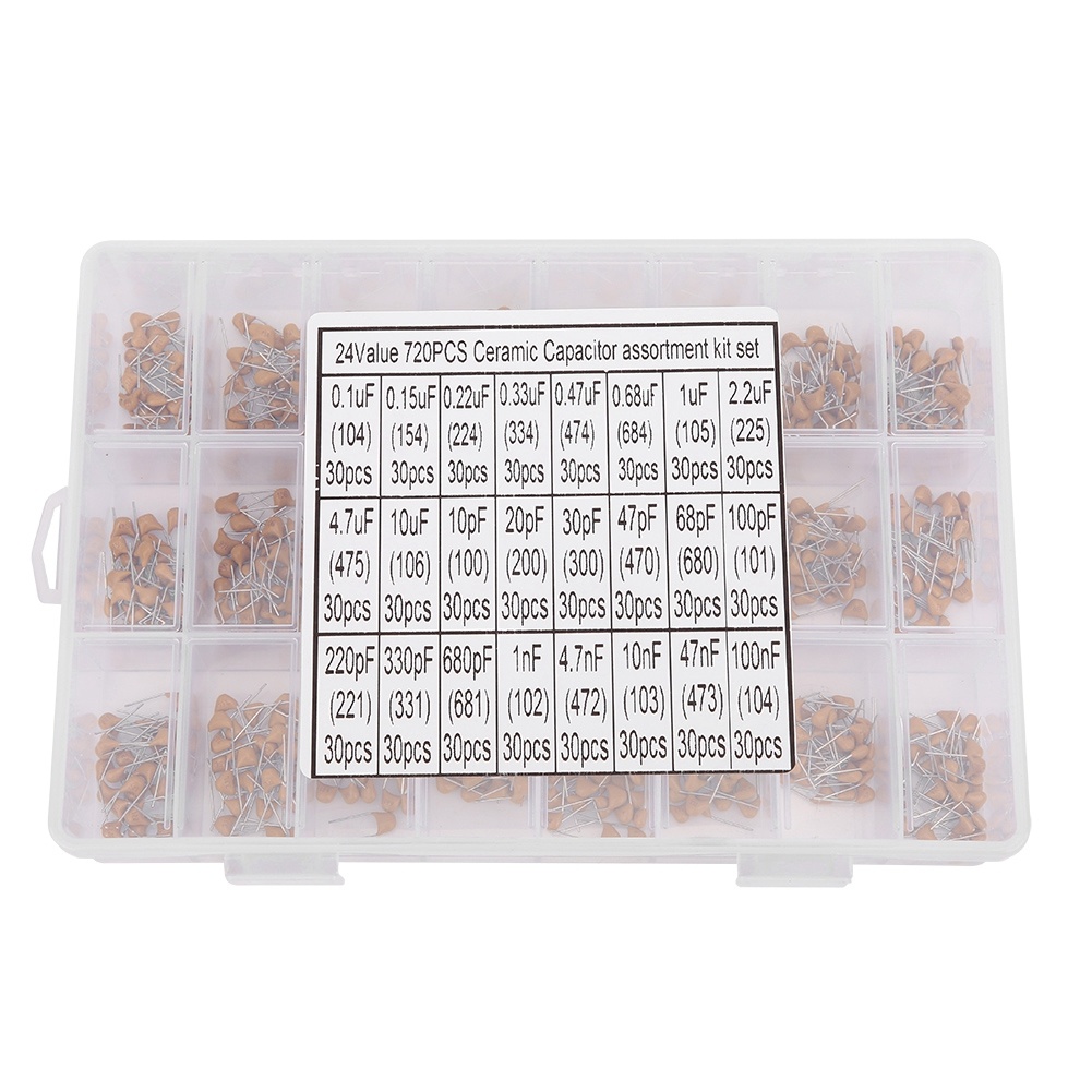 Capacitor Kit Assortment - Набор керамических конденсаторов, 720 шт., 24