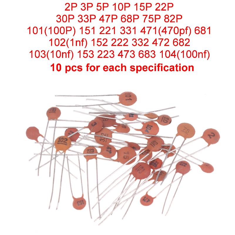 Capacitor Kit Assortment - 【Y】Набор керамических конденсаторов (2пФ-0.1мкФ), 30 типов
