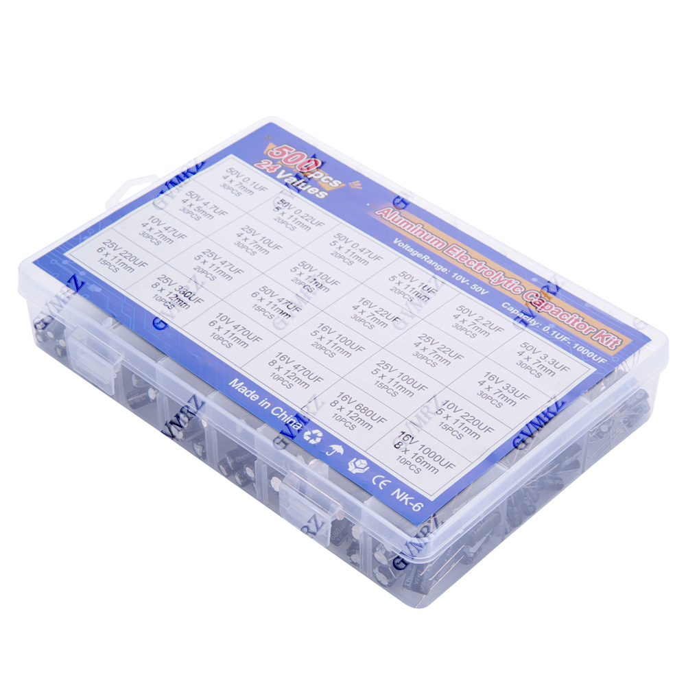 500 шт./лот, 16-50В, набор эле – обзор и цена Capacitor Kit Assortment