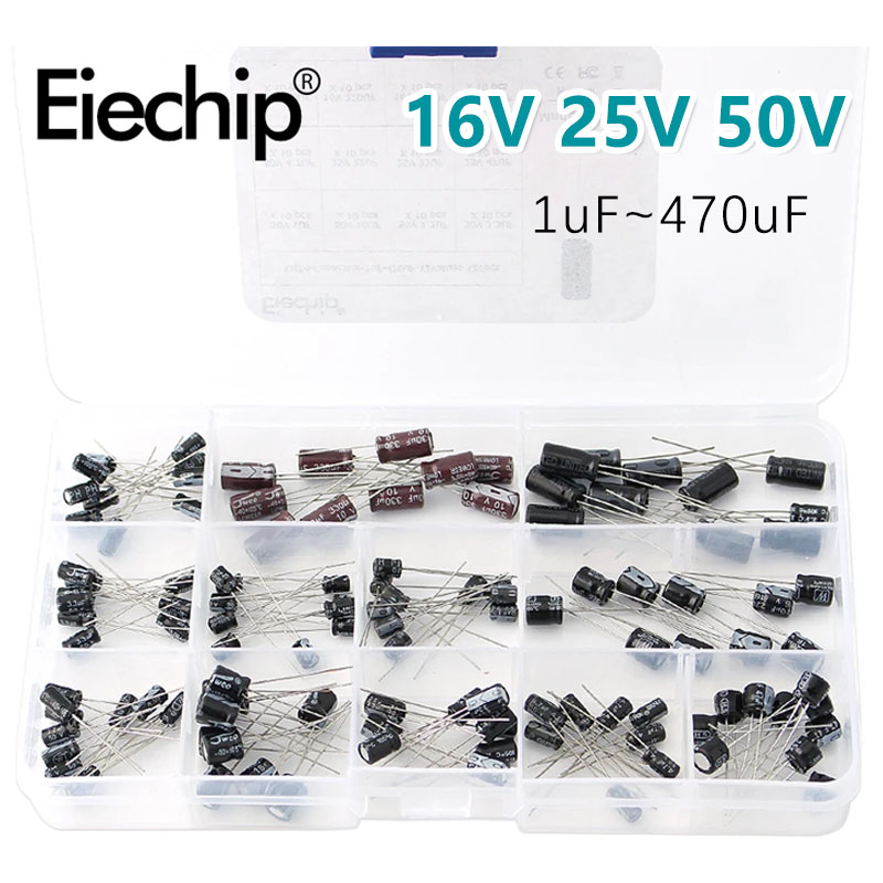 120 шт., 12 видов электролитич – обзор и цена Capacitor Kit Assortment