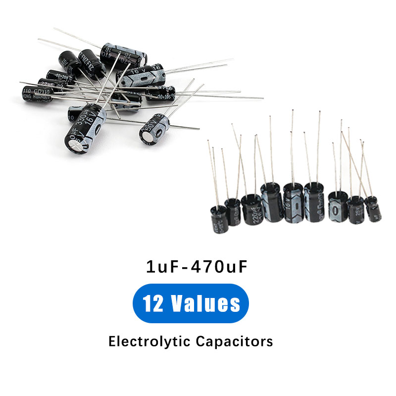 120 шт., 12 видов электролитич – обзор и цена Capacitor Kit Assortment