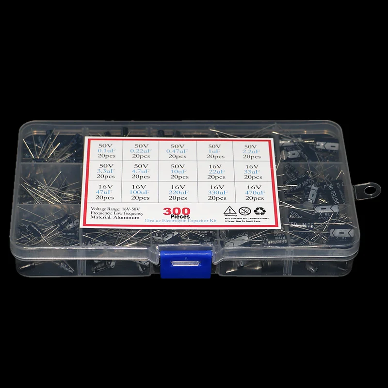 300 шт., 15 типов, 16 В, 50 В, – обзор и цена Capacitor Kit Assortment