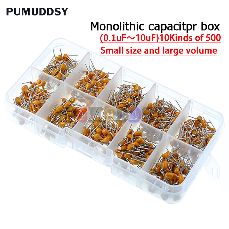 500 шт./лот, 10 значений * 50  – обзор и цена Capacitor Kit Assortment