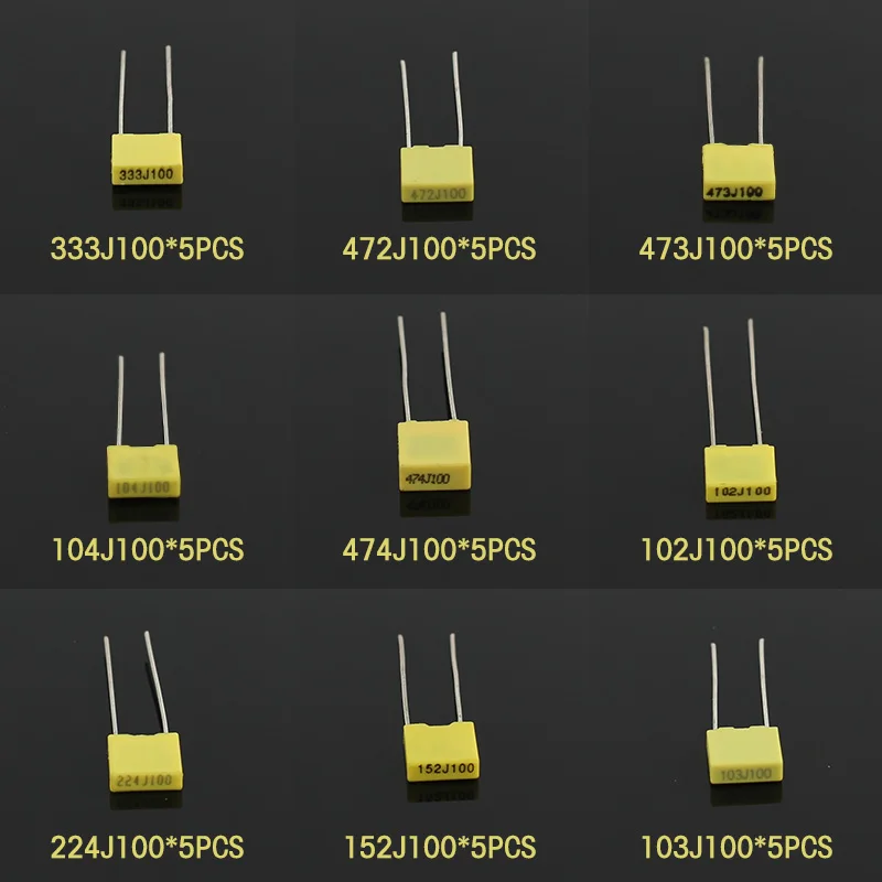 50 шт. 102J ~ 474J комплект по – обзор и цена Capacitor Kit Assortment