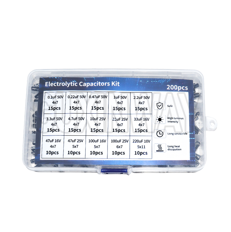 200 шт., 15 значений, 10 В, 16 – обзор и цена Capacitor Kit Assortment