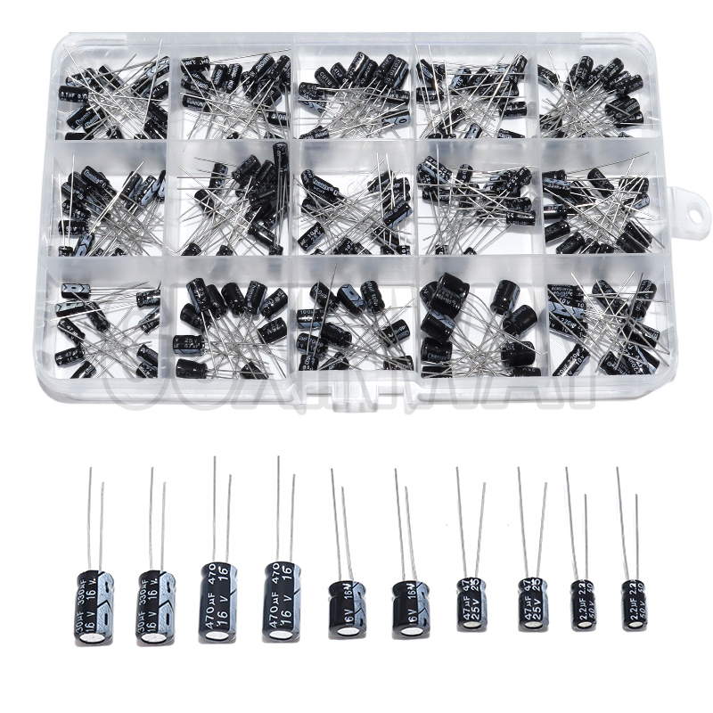200 шт., 15 значений, 10 В, 16 – обзор и цена Capacitor Kit Assortment
